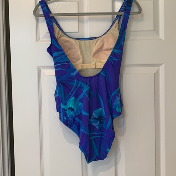 Mainstream size 14 one piece blue and turquoise swimsuit - Picture 3 of 3